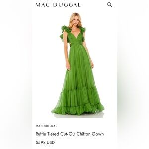 Mac Duggal tiered cut-out chiffon gown